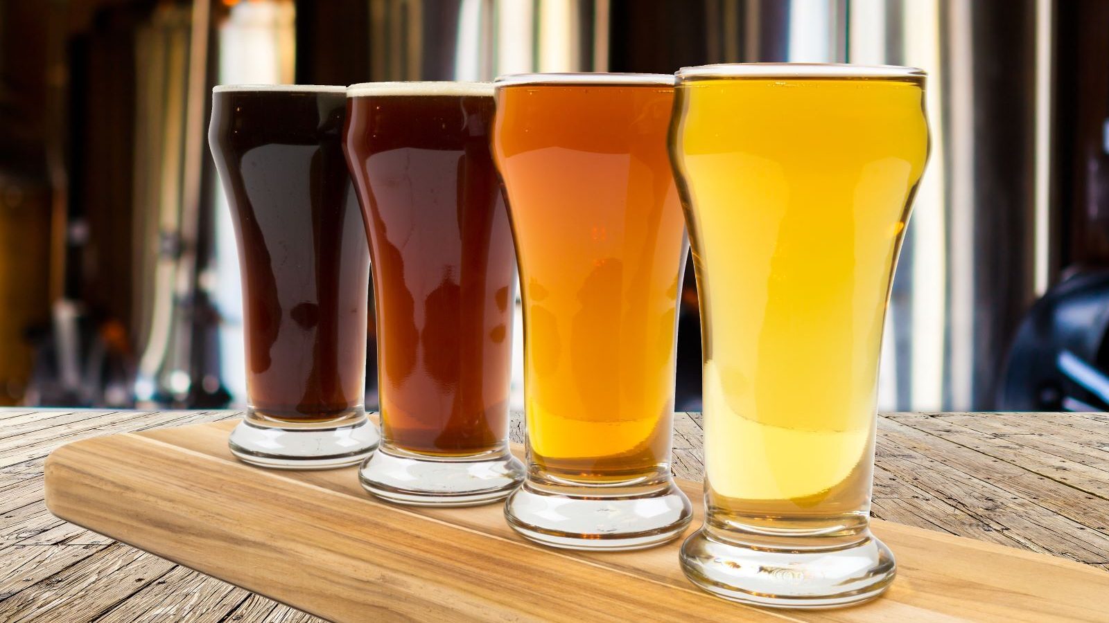 4 different pints of craft beer